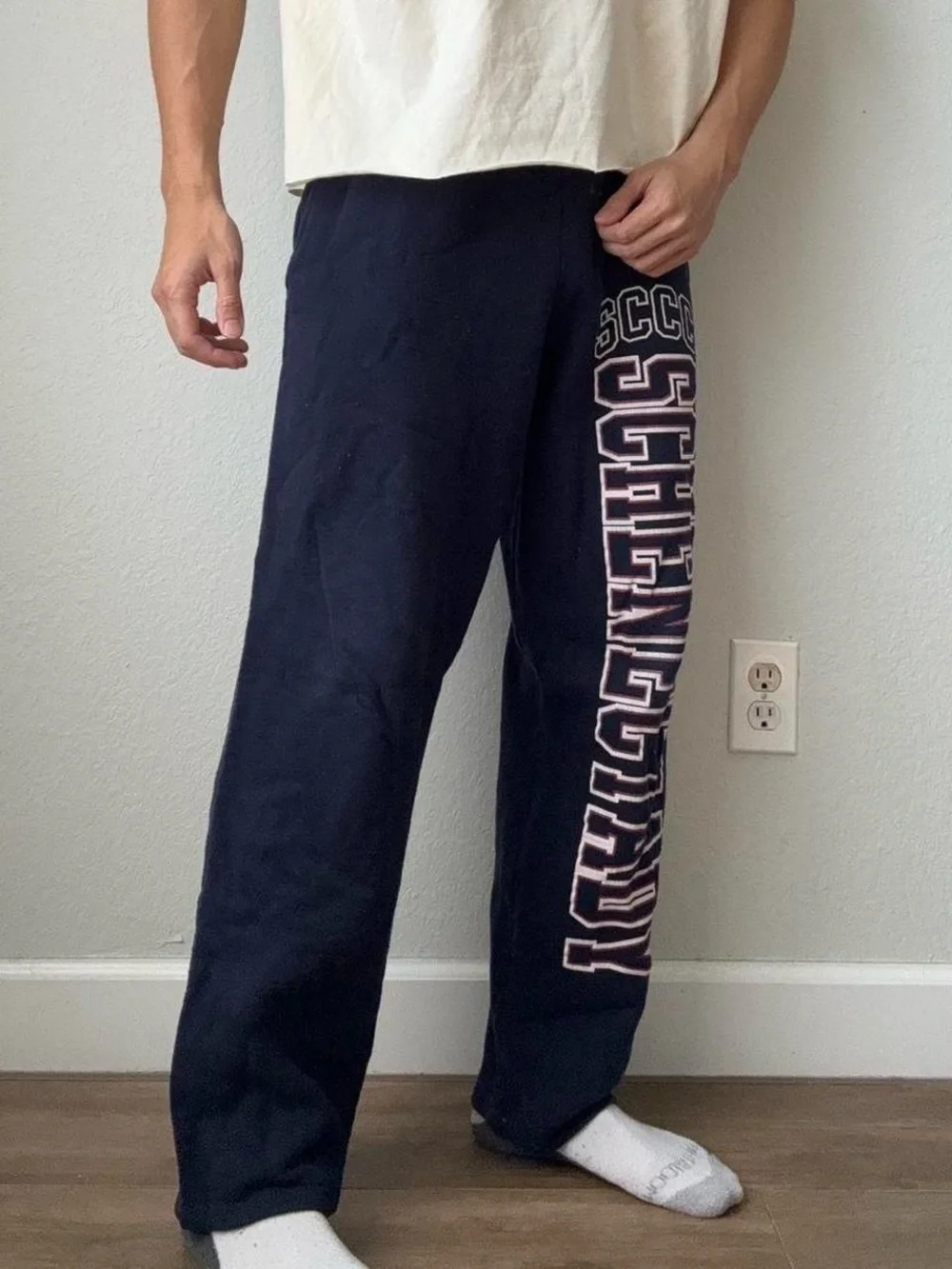 Vintage 2000s Russell SCCC Graphics Navy Sweatpants No Cuff